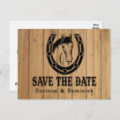 ウッド保存婚約結婚の馬 ポストカード (正面/裏面)