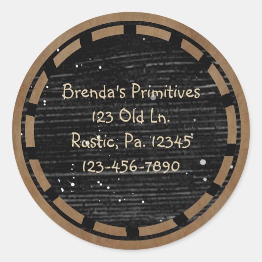 ウッド初期のルックステッカー ラウンドシール (正面)