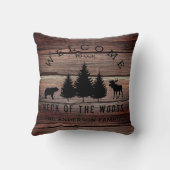 ウッド動揺してコージーキャビン歓迎ファミリー名Thr クッション (裏面)