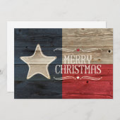 ウッド動揺してテキサス州国旗のクリスマスカード シーズンカード (正面/裏面)