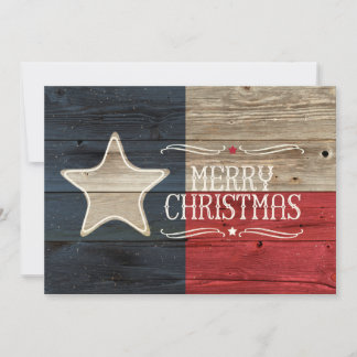 ウッド動揺してテキサス州国旗のクリスマスカード シーズンカード