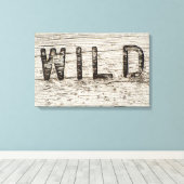 ウッド動揺してバーンドワイルドタイポグラフィ キャンバスプリント (インサイチュ (ウッドフロア))