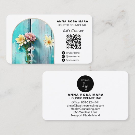 *~*ウッド動揺してフラワーパステルAP49 名刺 (正面/裏面)