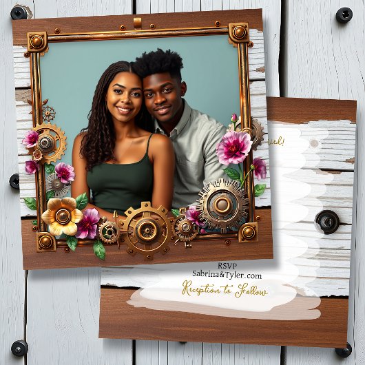 ウッド動揺して・アンド・スチームパンク・メタル結婚ズ 招待状