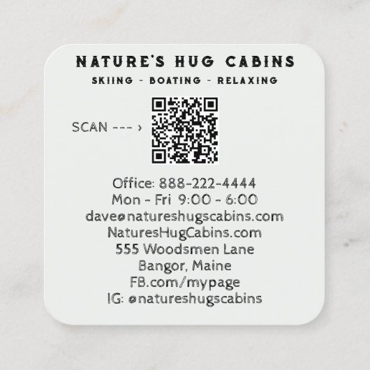 *~*ウッド動揺してQR AP49フラワーパステル スクエア名刺 (裏面)