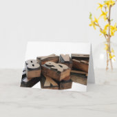 ウッド型挨拶状 カード (黄色い花)