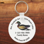 ウッド失ったダックホームアドレス キーホルダー (正面)