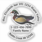 ウッド失ったダックホームアドレス シール (正面)