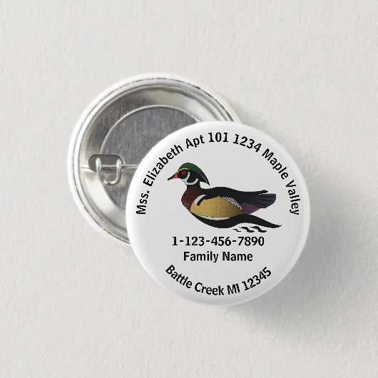 ウッド失ったダックホームアドレス 缶バッジ (正面&裏面)