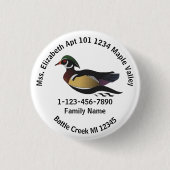 ウッド失ったダックホームアドレス 缶バッジ (正面)