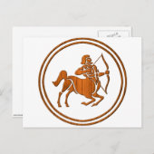 ウッド射手座〔占星術の〕十二宮図アーチャーアストロロジーサイン ポストカード (正面/裏面)