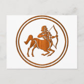 ウッド射手座〔占星術の〕十二宮図アーチャーアストロロジーサイン ポストカード (正面)
