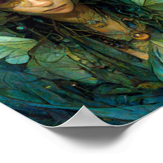 ウッド小妖精や小人妖精ファンタジーアートポスター ポスター (角)