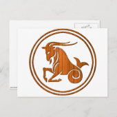 ウッド山羊座〔占星術の〕十二宮図シーヤギ星占い標識 ポストカード (正面/裏面)