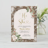 ウッド彼または彼女のクリスマスフローラ性別が明らかにする 招待状 (スタンド正面)