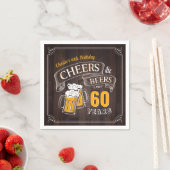 ウッド応援とビール任意の年齢誕生日 スタンダードカクテルナプキン (インサイチュ)