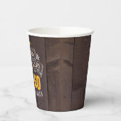 ウッド応援とビール任意の年齢誕生日 紙コップ (左)