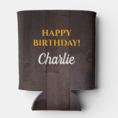 ウッド応援とビール任意の年齢誕生日 缶クーラー (裏面)