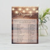 ウッド男の赤ちゃんベビーシャワー妊娠ゲームカード 招待状 (スタンド正面)