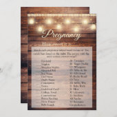 ウッド男の赤ちゃんベビーシャワー妊娠ゲームカード 招待状 (正面/裏面)