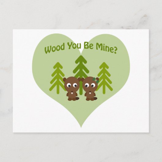ウッド私のビーバーラブ ポストカード (正面)