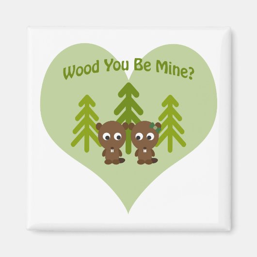 ウッド私のビーバーラブ マグネット (正面)