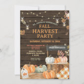 ウッド秋ハーベストパーティーパンプキンフォースクール 招待状 (正面)