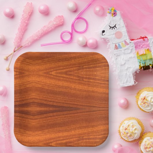 ウッド素晴らしグレインティークマホガニーベニエ ペーパープレート (パーティー)