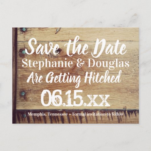 ウッド素朴あなたと私は日付はがきを保存 案内ポストカード (正面)