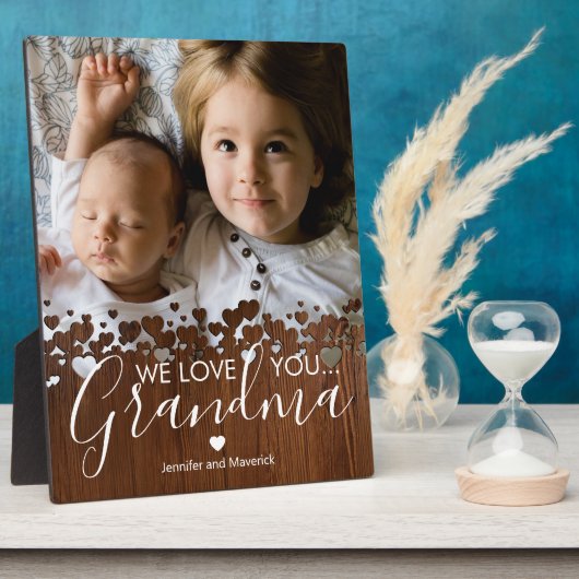 ウッド素朴おばあちゃんの写真 フォトプラーク (側面)