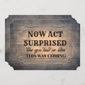 ウッド素朴おもしろいブライドメイド/メイド・オブ・オーナー（花嫁付き添い人） 招待状 (正面/裏面)