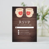 ウッド素朴かわいいコーヒーマグRSVP 出欠カード (スタンド正面)