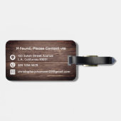 ウッド素朴たった今結婚しましたホワイトタイポグラフィカップル ラゲッジタグ (裏面横)