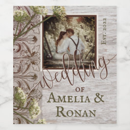 ウッド素朴とバーラップ結婚ズ ワインラベル