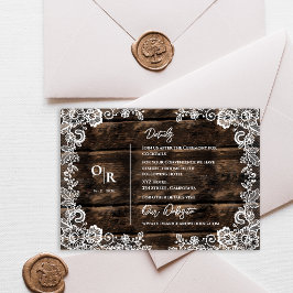 ウッド素朴とホワイトレースの結婚詳細情報 エンクロージャーカード
