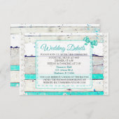 ウッド素朴とレースの結婚詳細カード エンクロージャーカード (正面/裏面)