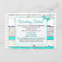 ウッド素朴とレースの結婚詳細カード