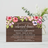 ウッド素朴のリハーサル結婚とディナーのパンジー 招待状 (スタンド正面)