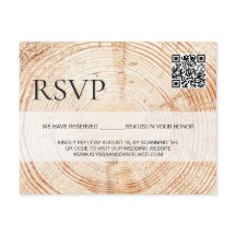 ウッド素朴の結婚ウェブサイトQRコードrsvp