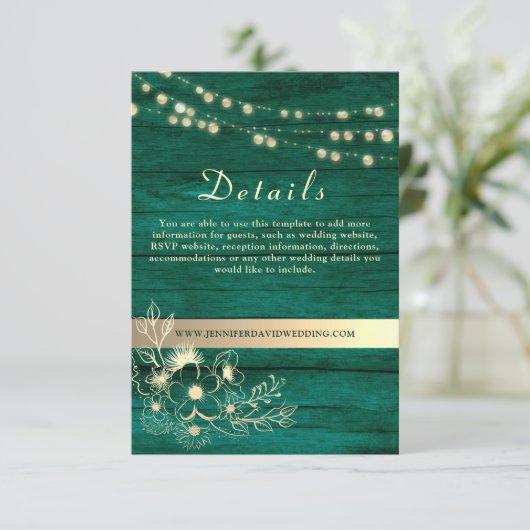 ウッド素朴の結婚詳細サイト エンクロージャーカード (スタンド正面)