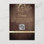 ウッド素朴の結婚詳細QRコード エンクロージャーカード (正面)