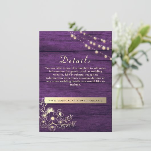 ウッド素朴の結婚詳細Webサイトのエンクロージャカード エンクロージャーカード (スタンド正面)