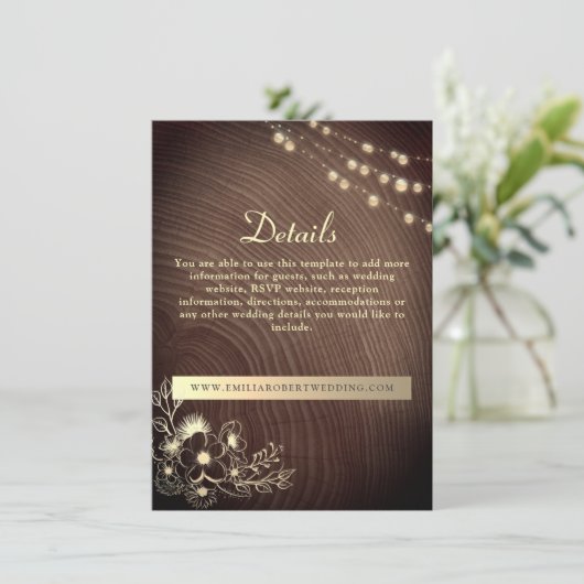 ウッド素朴の結婚詳細Webサイトのエンクロージャカード エンクロージャーカード (スタンド正面)