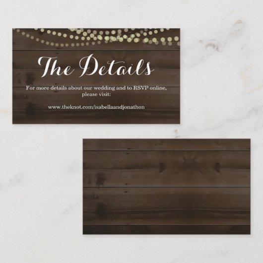 ウッド素朴の結婚Webサイトのエンクロージャカード エンクロージャーカード (正面/裏面)