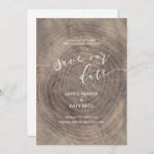 ウッド素朴はエレガント日付カードを保存する セーブザデート (正面/裏面)