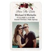 ウッド素朴は私たちの磁石の日結婚付を保存 マグネット (縦)