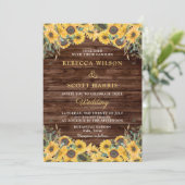 ウッド素朴ひまわりカントリー結婚ズ 招待状 (スタンド正面)