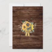 ウッド素朴ひまわりカントリー結婚ズ 招待状 (裏面)