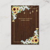 ウッド素朴ひまわりダスティブルーフローラ詳細 エンクロージャーカード (裏面)