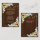 ウッド素朴ひまわりダスティブルーフローラ詳細 エンクロージャーカード (正面/裏面)